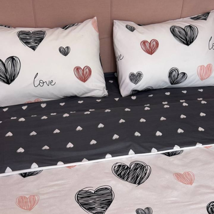 Комплект постільної білизни з бязі голд люкс Love (двоспальний)