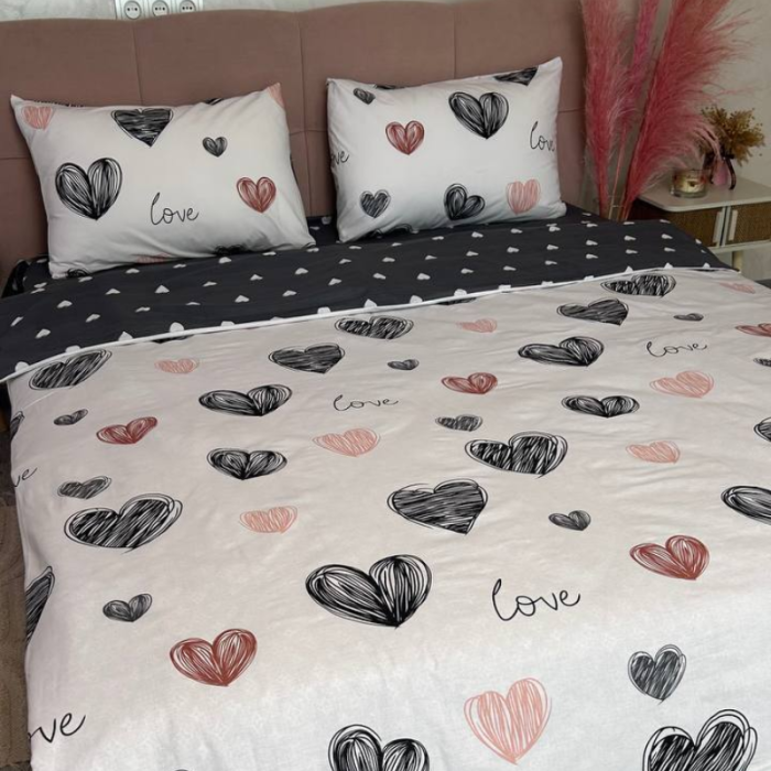Комплект постільної білизни з бязі голд люкс Love (двоспальний)
