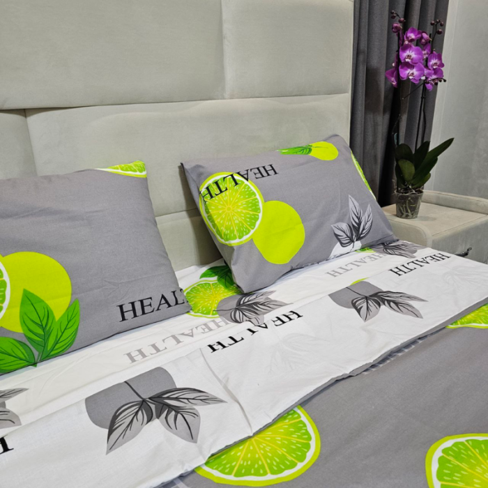 Комплект постільної білизни з бязі голд люкс Lime Health (євро)