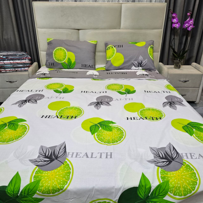 Комплект постільної білизни з бязі голд люкс Lime Health (євро)