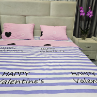 Комплект постільної білизни з бязі голд люкс Happy Valentine's (сімейний)