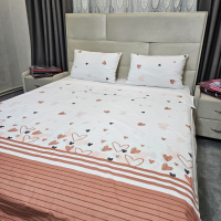 Комплект постільної білизни з бязі голд люкс Сердечка Cozy (полуторний)
