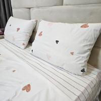 Комплект постільної білизни з бязі голд люкс Сердечка Cozy (полуторний)