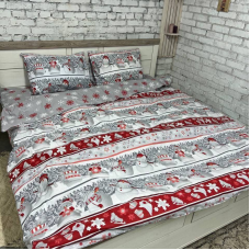  Комплект постільної білизни з бязі голд люкс Зимовий ранок Сімейний