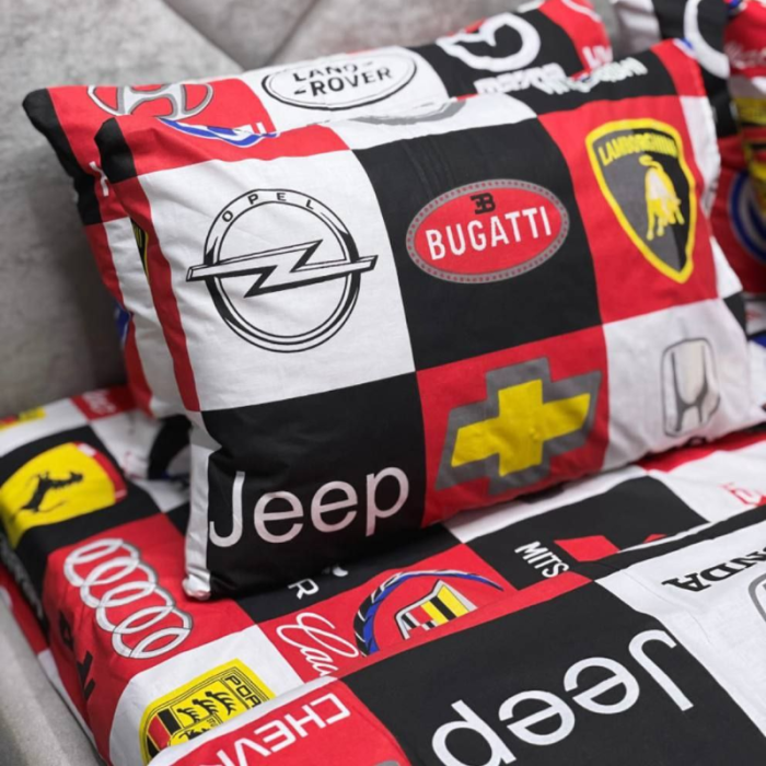 Комплект постільної білизни для дітей з бязі голд люкс Авто Бренди (двоспальний)