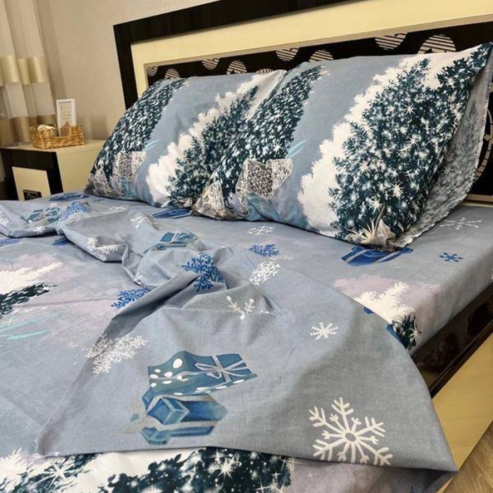 Комплект постільної білизни з бязі голд люкс Happy Holidays (євро)