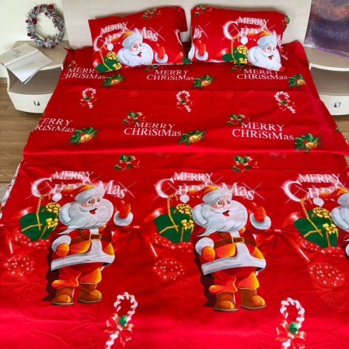 Комплект постільної білизни з бязі голд люкс Merry Christmas (євро)