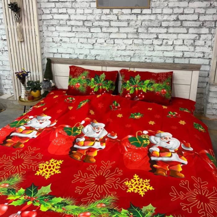 Комплект постільної білизни з бязі голд люкс Merry Christmas (євро)